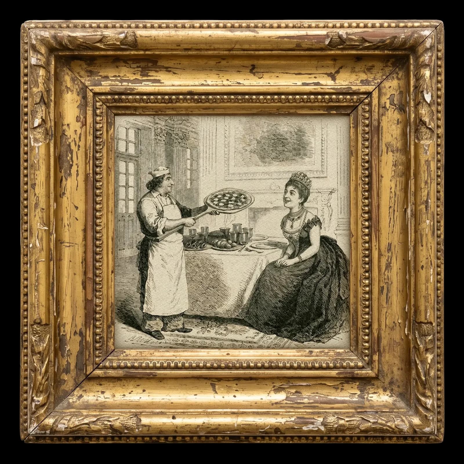 Kuningatar Margherita maistaa pizzaa 1889